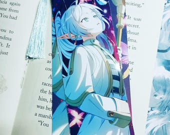 Anime Bookmarks | Adorable High Glossy Laminated Anime 4 Pack Bookmarks | With Tassel and sleeve | Two sided