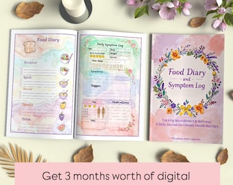 Food Diary & Symptom Journal for Chronic Illness Warriors. *Digital Download*. Print At Home.