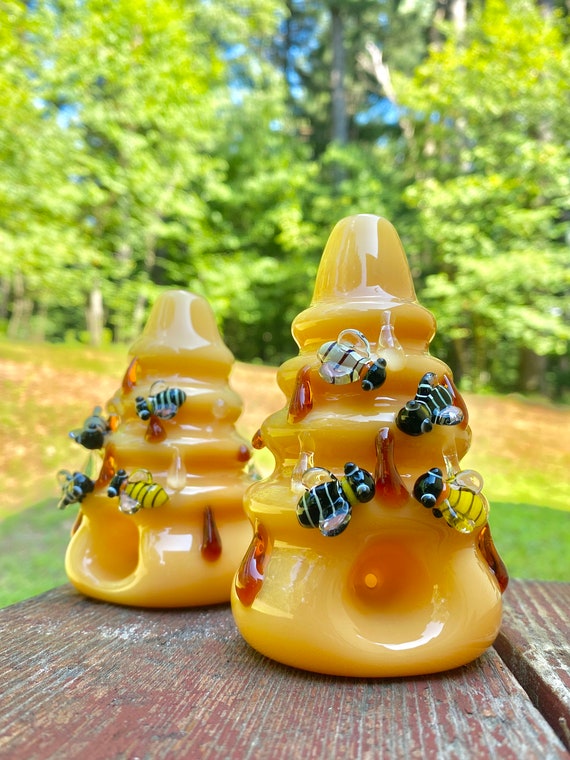 Glass Honeybee Hive Pipe Hand Made Pipe Etsy Australia
