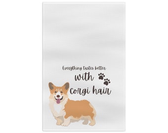 Torchon en microfibre, tout est meilleur avec des poils de corgi, Torchon pour chien, maman de chien, papa de chien