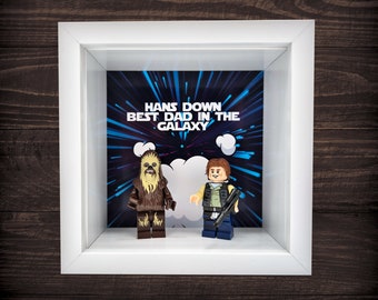 Personalised Frame using Custom Han & Chewie Inspired Figures - Any Text! Birthday Fathers Day For Him Dad Daddy for Star Wars fans