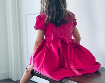 Velveteen Girls Dress for 2-6 Years, More Colors Available, Handmade Very Soft Velvet Toddler Gift