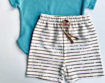 SHORT FOR BOYS 0-3 Years - Toddler Clothes, Brown Cotton Fabric Boyswear