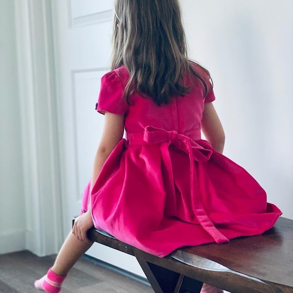 Velveteen Girls Dress for 2-6 Years, More Colors Available, Handmade Very Soft Velvet Toddler Gift