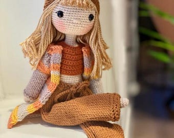Birthday Gift - Crochet Doll – Paris City Girl, Poseable Miniature Toy