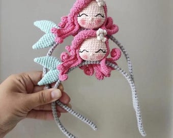 Crochet Cartoon Character Headband – Handmade Witch, Unicorn, Mermaid