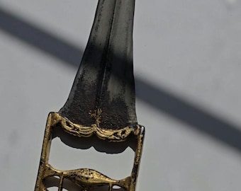 Antique GOLD Puratan Katar Kartar kataar Antique wootz