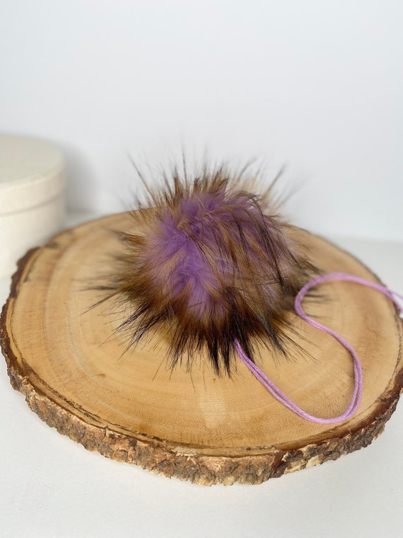 Faux Fur Brown/purple Pom Poms, Single, Bulk Order 5 or 10 Poms, Hat  Toppers, Hat Poms, Knitting Accessories 