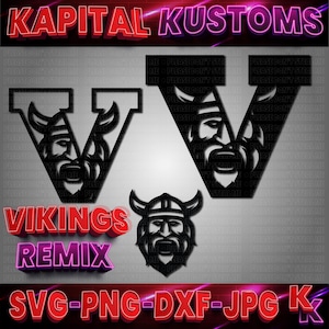 Vikings - Alta qualidade - Mascote e logotipo da equipe - Arquivos de sublimação/corte Svg, PNG, JPG, Dxf