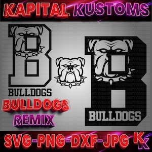 Bulldogs - Alta Qualidade - Mascote e Logotipo da Equipe - Arquivos de Sublimação/Corte Svg, PNG, JPG, Dxf
