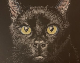 Boo! Black Cat Giclee print