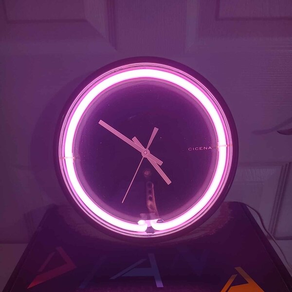 Vintage Neon Clock Etsy