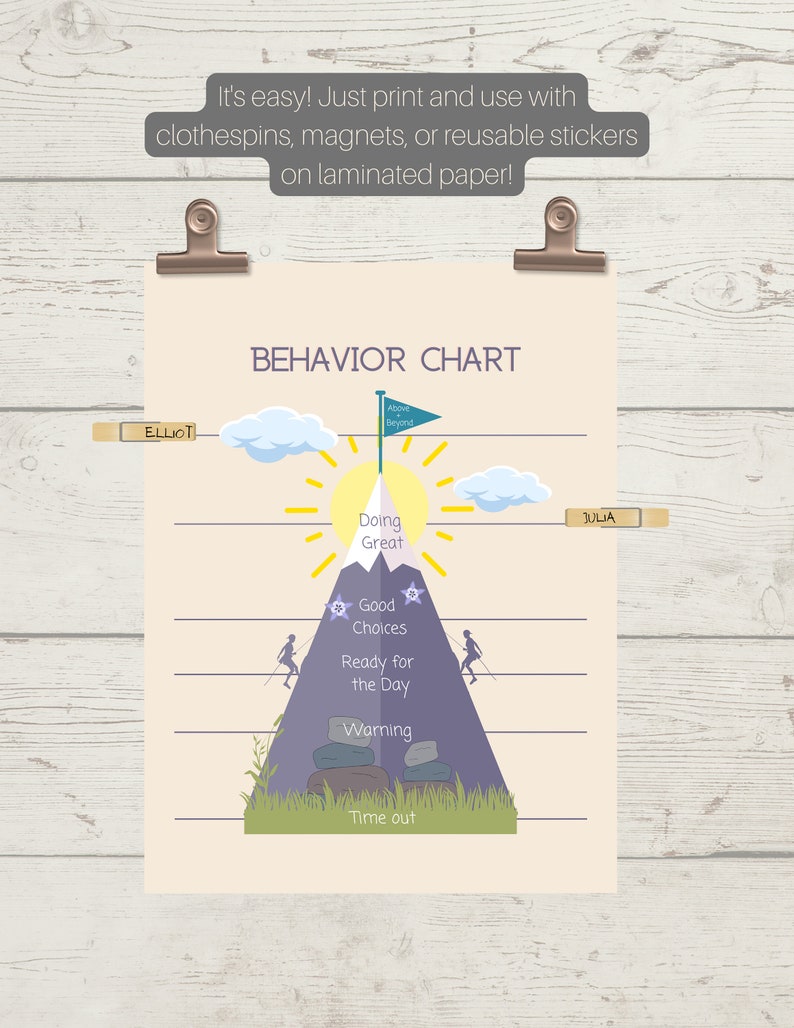 Behavior Chart Mountain Climbing Etsy UK