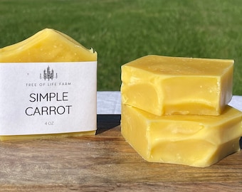 Simple Carrot Soap, Lard soap, All natural, Handmade