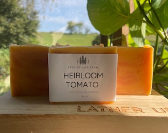 Heirloom Tomato Soap Bar, Patchouli & Orange, Lard Soap