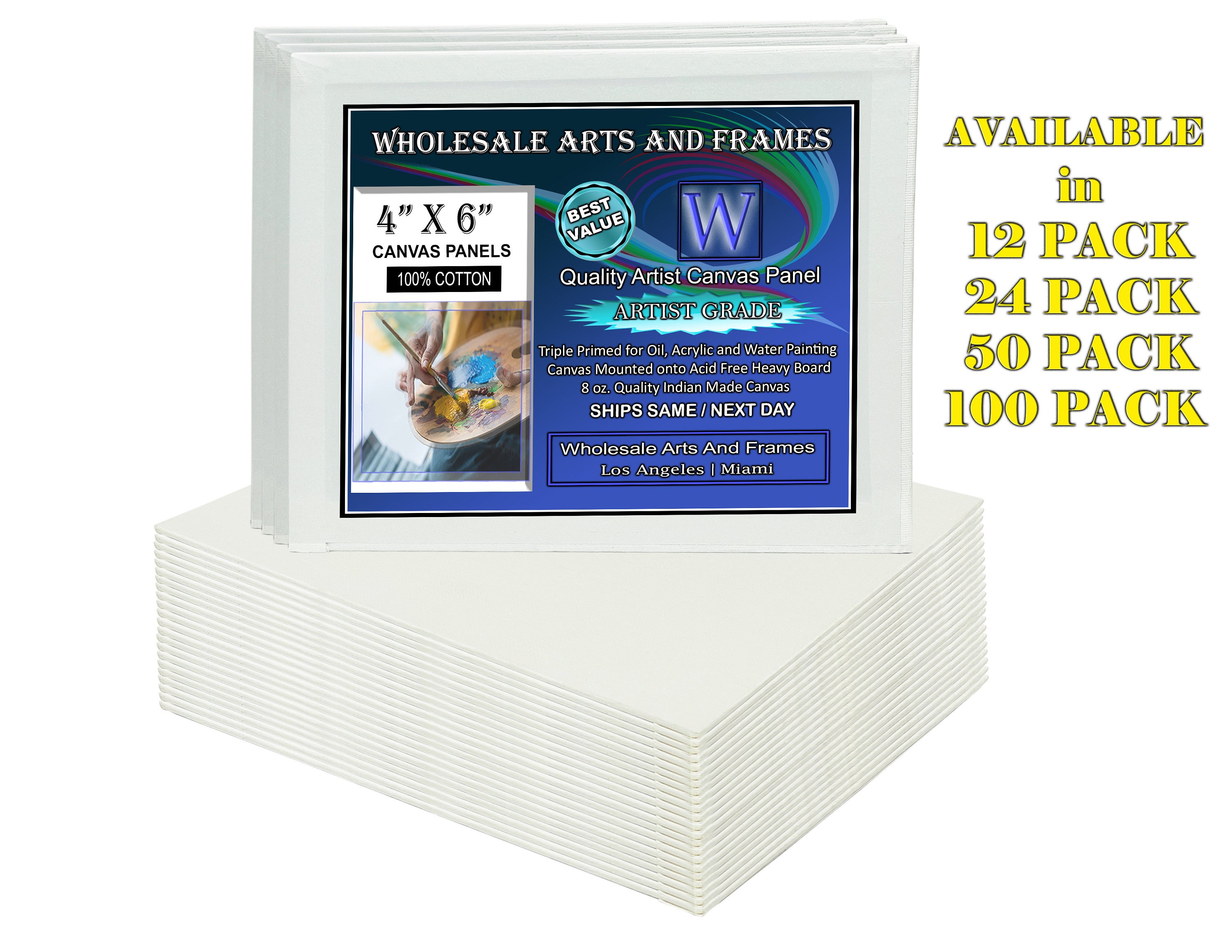 White 4x6 Canvas Panels Professional Artist Quality Acid Free