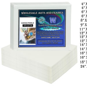 Artist Painting Canvas Panels, 24 White Canvas Boards, Various Sizes, Free  Ship!