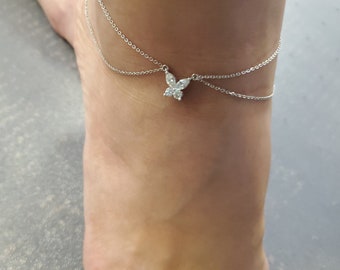 Diamond Butterfly Anklet