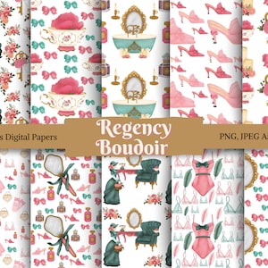 Regency Seamless Pattern, Vintage Seamless Pattern, Regency Seamless Paper, Bridgerton Papers, Vintage Clipart, Regency Book Patterns
