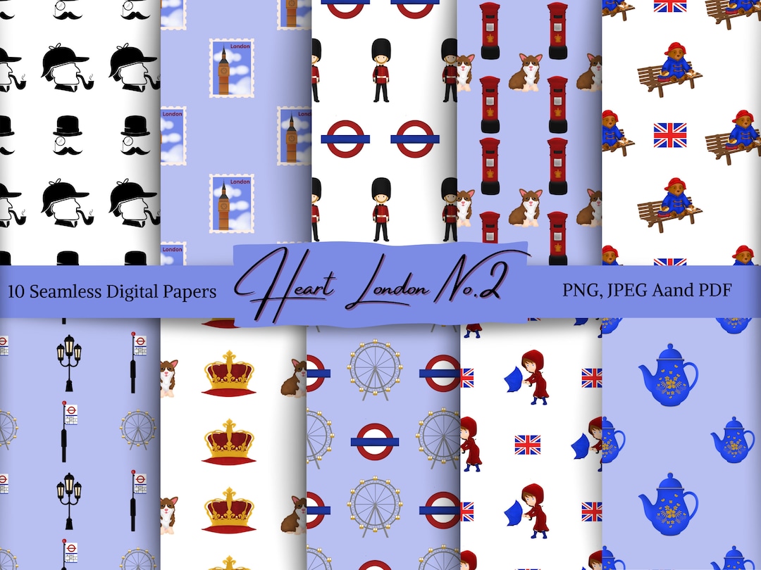 London Seamless Paper: England Theme, DIY Planner (digital Download) - Etsy