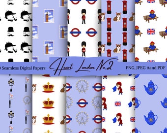 Papel sin costuras de Londres: Tema de Inglaterra, planificador DIY (descarga digital)