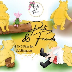 Winnie the Pooh Clipart, Winnie the Pooh Sublimation, Winnie the Pooh PNG, Piglet Clipart, Christopher Robin Sublimation, Piglet Sublimation
