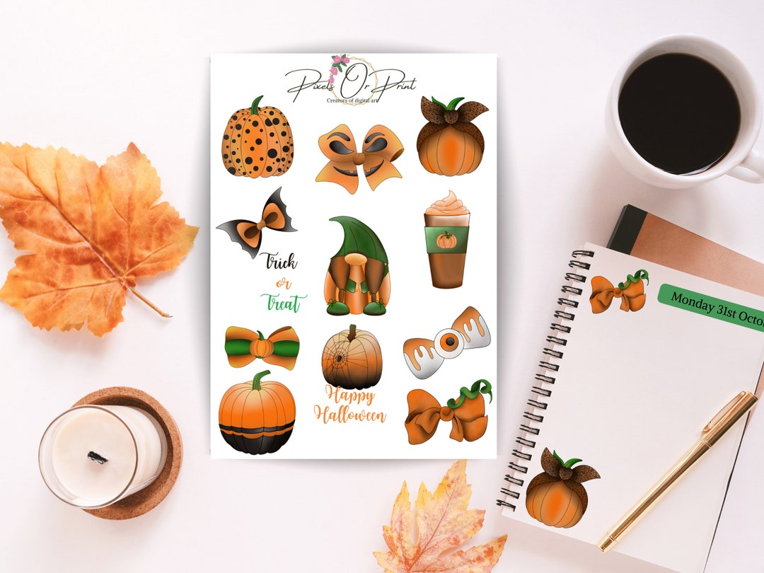 Printable Stickers Halloween Planner Stickers Instant - Etsy