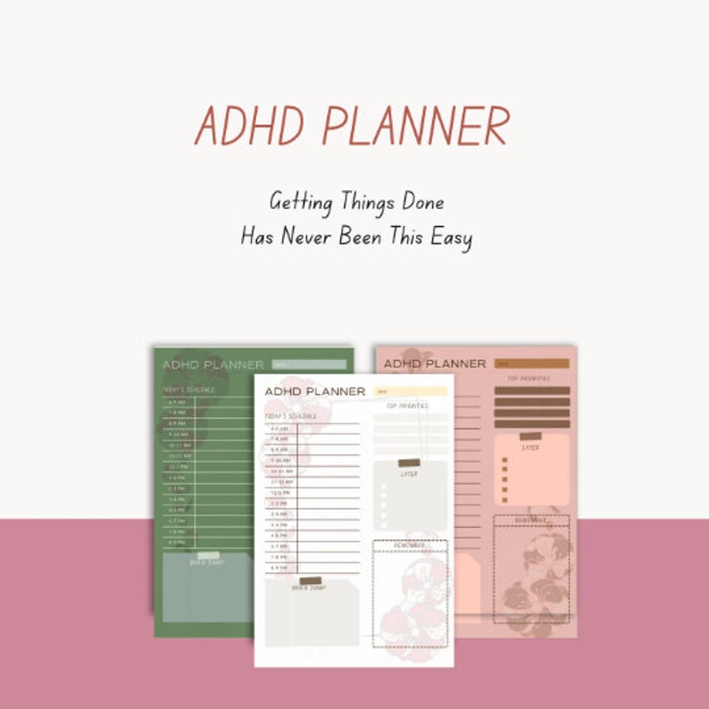 ADHD Planner Printable ADHD Planner for Adults Life Planner Etsy