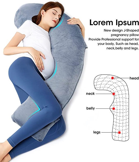 Pregnancy Pillows with Cooling Cover, J Shaped Maternity Body