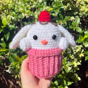 Crochet Sundae Bunny | Amigurumi Bunny Plushie | Handmade Stuffed Animal