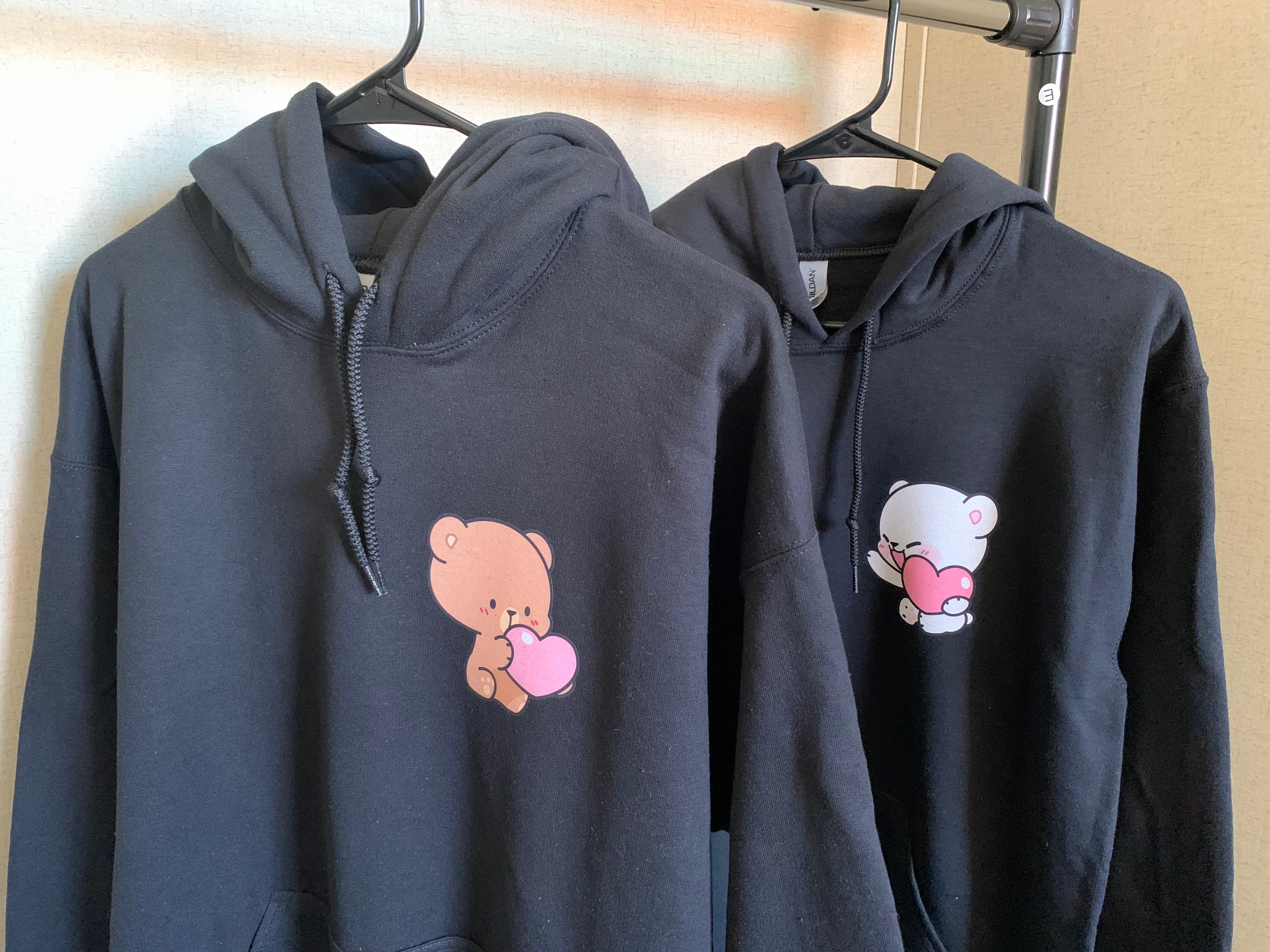 Bears Inspired Matching Custom Couple Hoodies TWO Hoodies Included Matching  Bears Personalize With Initial 