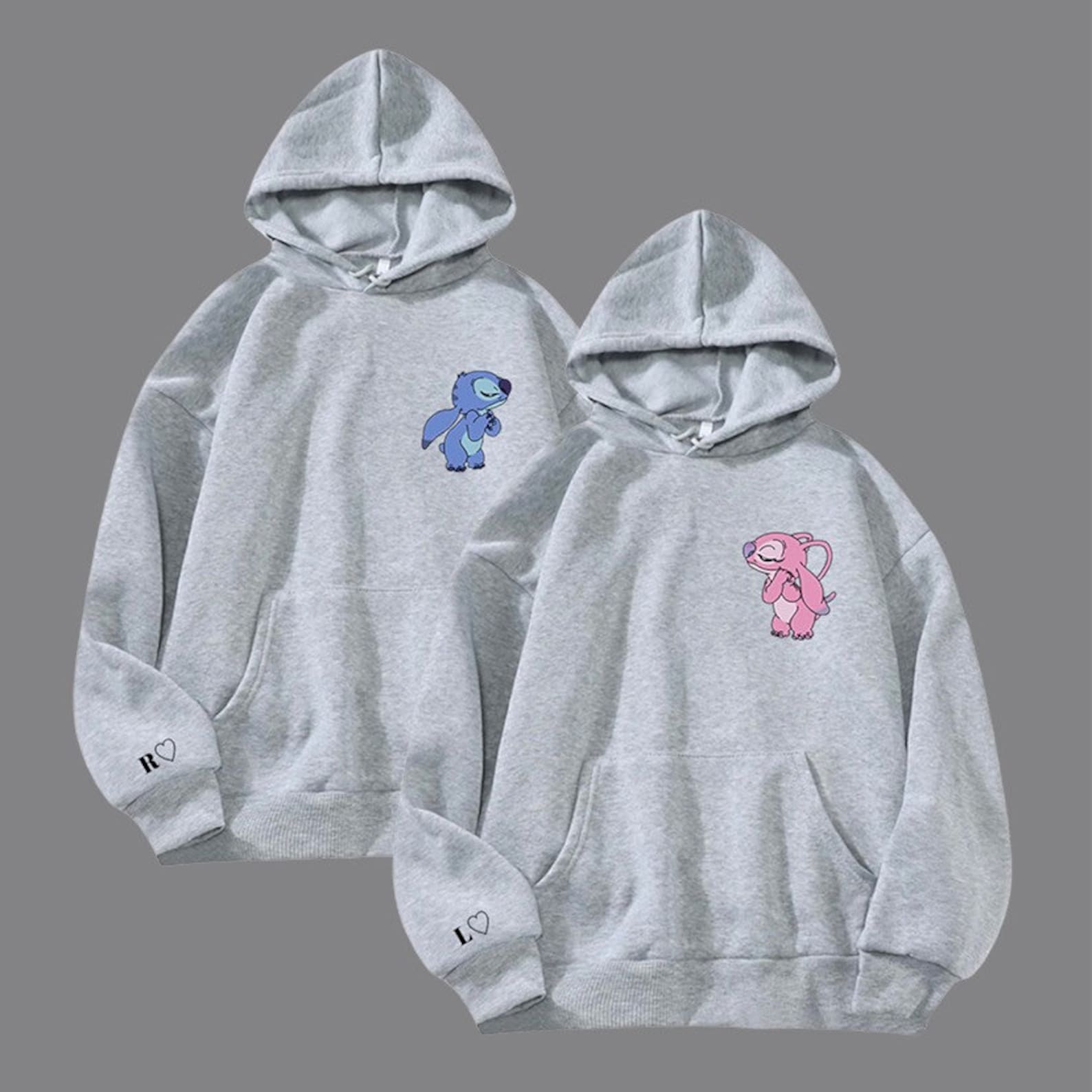 Cartoon Inspired Matching Custom Couple Hoodies TWO Hoodies Included
