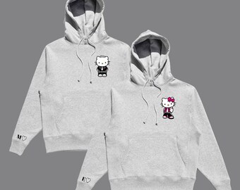 Matching Custom Couple Hoodies | TWO Hoodies Included | Matching Kitties Inspired | Personalize