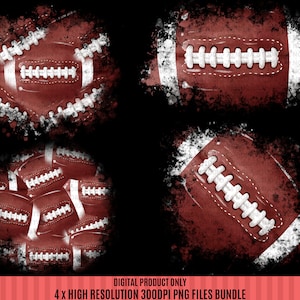 Football Patch Bundle PNG, Distressed Splash Clipart (Digital Download)