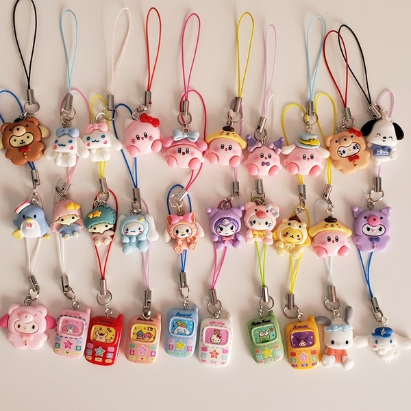 Colorful Animal Kawaii Phone Charms Cute Character Keychains Gotochi Anime Charms Kawaii Accessory Phone Strap Japanese Cartoon Keychains 3d