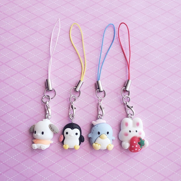 Kawaii Animal Charm Cute Character Keychain Y2k Phone Strap Colorful Charm