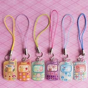 Kawaii Animal Phone Charm Cute Bunny Phone Strap Japanese Accessory Adorable Trinket Keychain Colorful Animal Phone Charm Cellphone 3d Cute