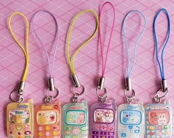 Kawaii Animal Phone Charm Cute Bunny Phone Strap Japanese Accessory Adorable Trinket Keychain Colorful Animal Phone Charm Cellphone 3d Cute