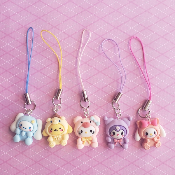 Sanrio Character Phone Charm: Hello Kitty, My Melody, and Friends