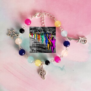 Tv Girl Death of a Partygirl Bracelet Beaded Tv Girl Necklace French Exit Charm Bracelet Music Jewelry Concert Jewelry Who Really Cares