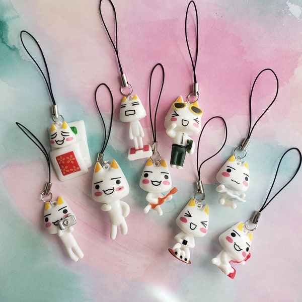 Cute Cat Phone Charm Anime Keychain Kawaii Animal Phone Straps Gotochi Keychains Japanese Trinkets Adorable Collectible Phone Straps 3d Cute
