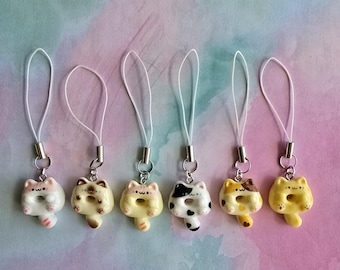 Kawaii Cat Phone Charm | Beaded Kitty Phone Strap