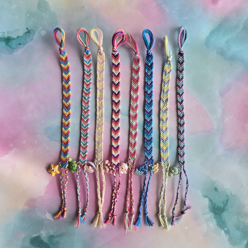 Charm Friendship Bracelet: Colorful String, Adjustable Summer Jewelry ...