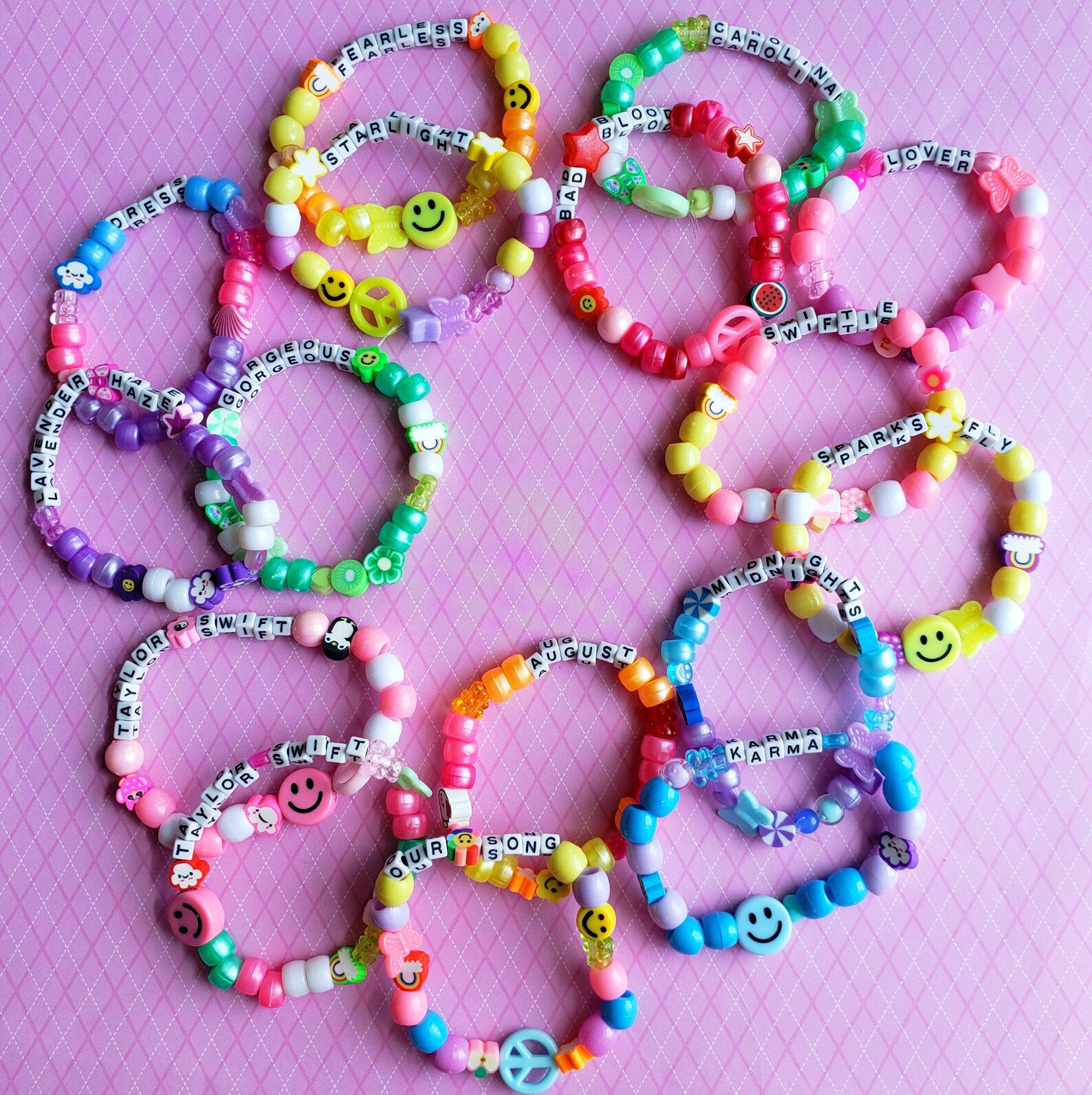 Taylor Swift Bracelets Eras Tour Merch Beaded Concert Etsy