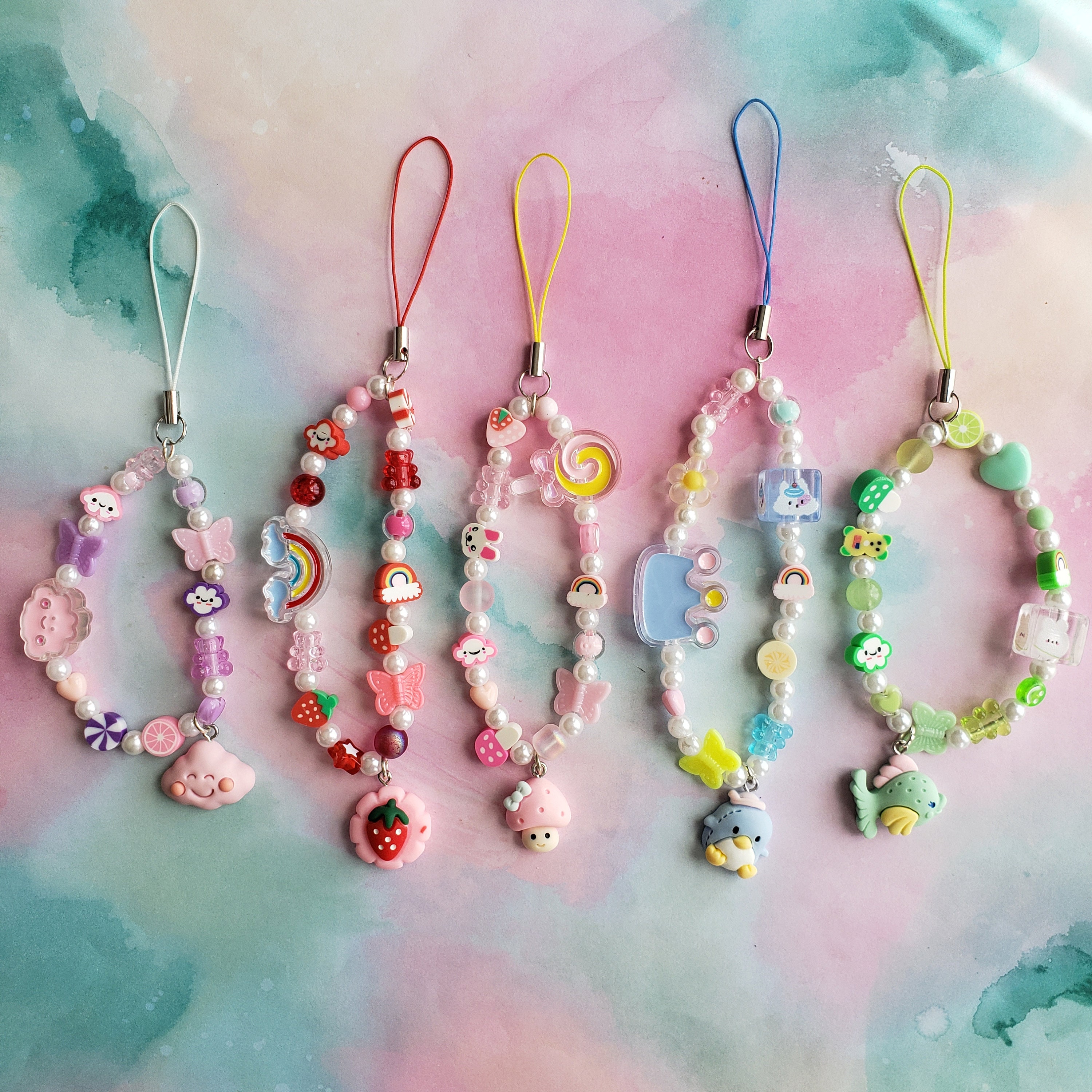 Cute Phone Charm Pastel Phone Strap Kawaii Keychain Adorable Phone