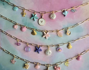 Beachy Charm Necklace: Handmade Sea Life Jewelry