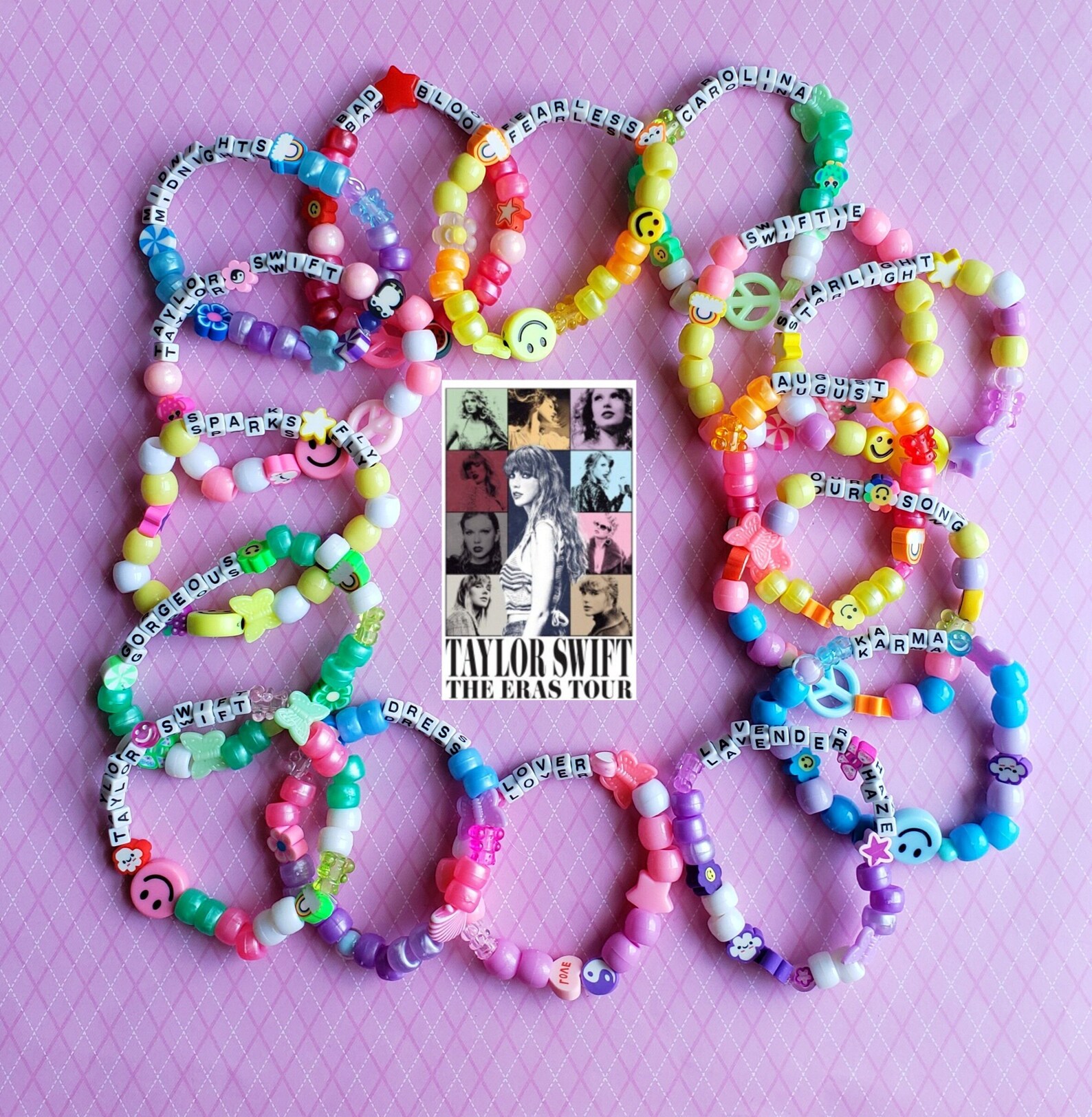 Taylor Swift Bracelets Eras Tour Merch Beaded Concert Etsy
