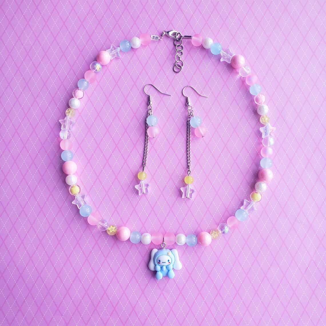 Cinnamoroll Necklace Beaded Sanrio Jewelry Kawaii Animal Etsy