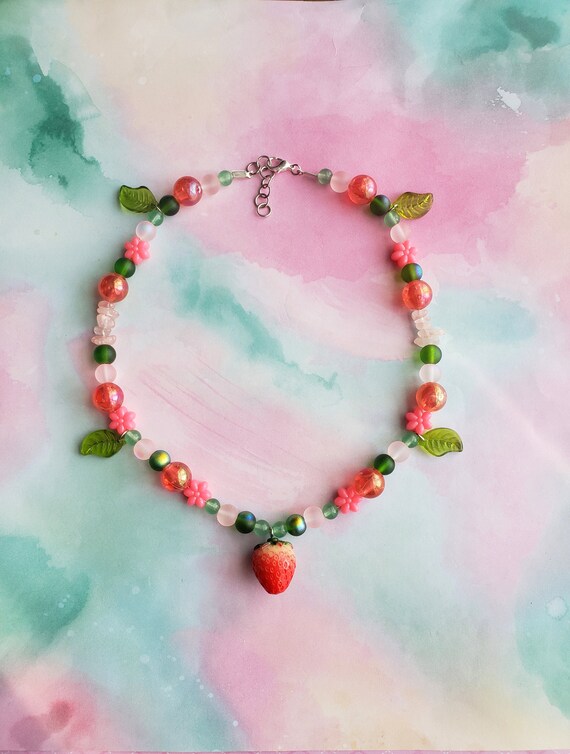 Strawberry on sale bead necklace
