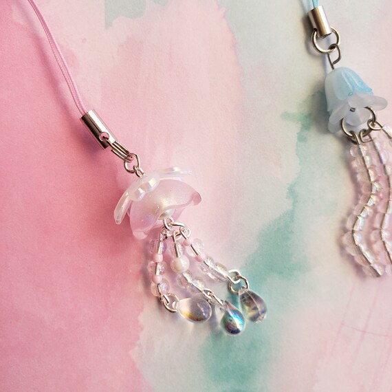 セイビア チャーム・ライン (Seibia Charm Line) Jellyfish Phone Charm Cute Sea Keychain Beachy Phone Strap